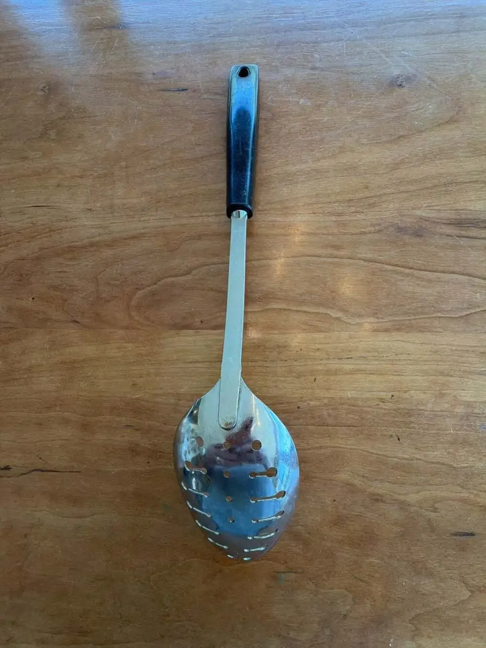 Vintage Ekco Chromium Plated Slotted Serving Spoon